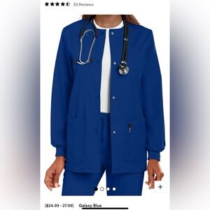 Landau Royal Blue Scrub Coat